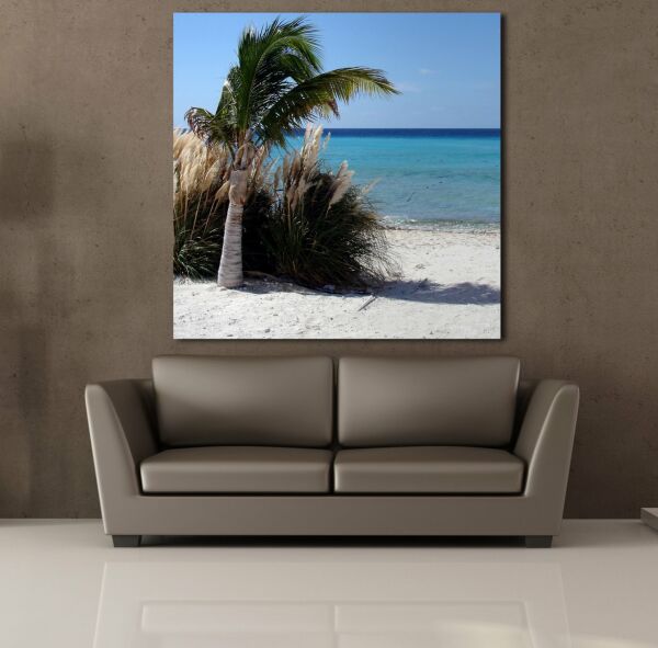 PALMİYE AĞACI KUMSALDA KANVAS TABLO