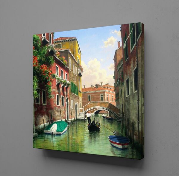 ŞEHİRDEKİ NEHİR KANVAS TABLO