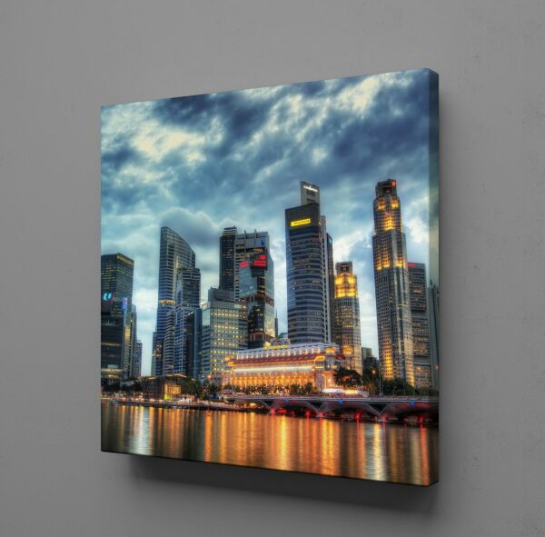YÜKSEK BİNALARIN HAŞMETLİ MANZARASI KANVAS TABLO