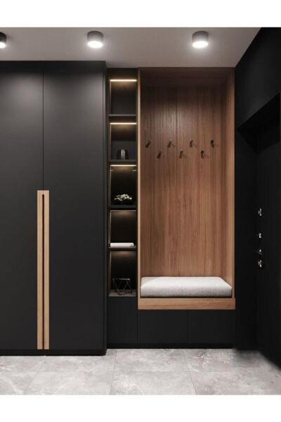 Mat Siyah Mobilya Dolap Kaplama Folyosu 61x100