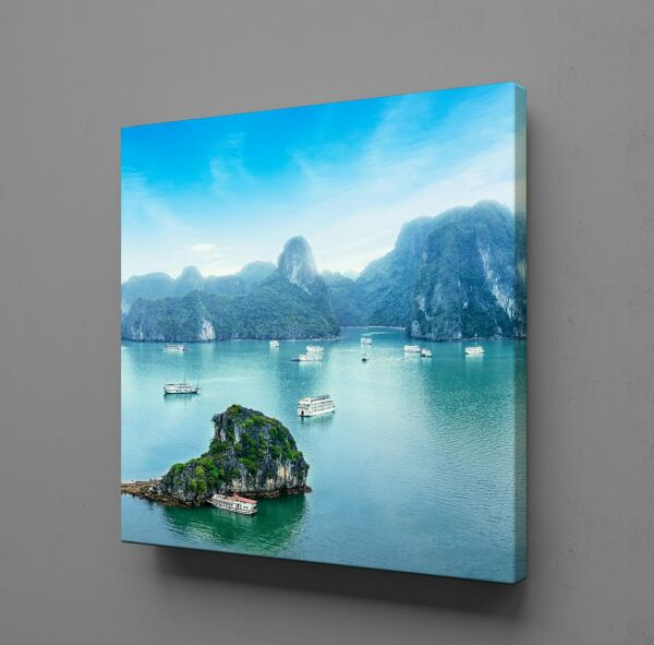 ADA VE GEMİLER KANVAS TABLO