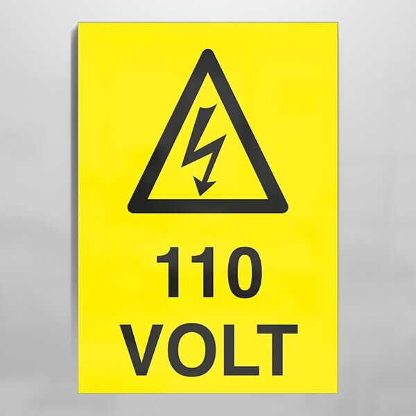 110 Volt Uyarı Levhası