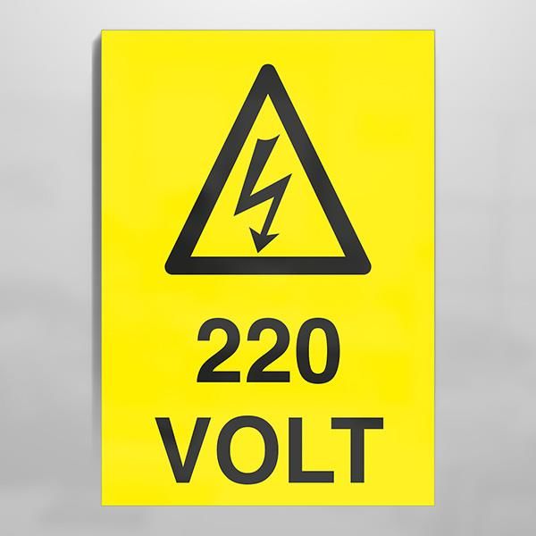 220 Volt Uyarı Levhası