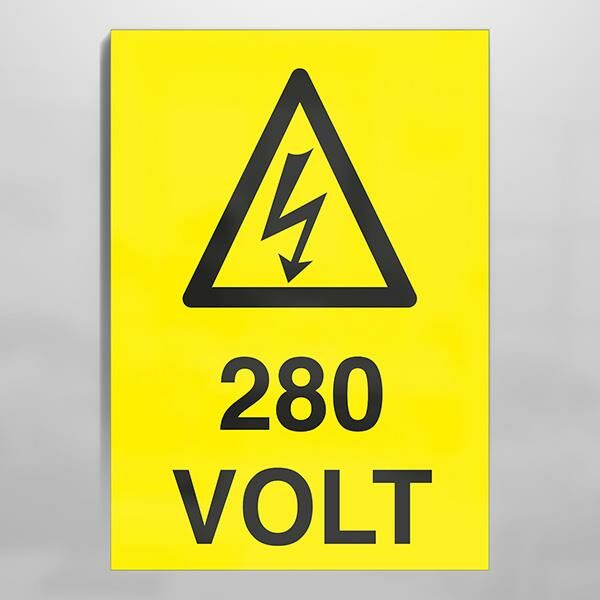 280 Volt Uyarı Levhası