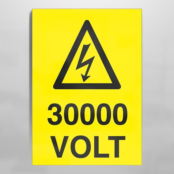 3000 Volt Uyarı Levhası