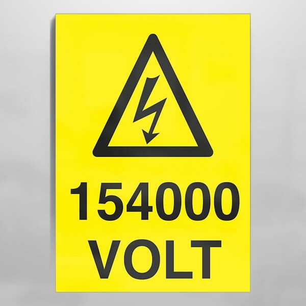154000 Volt Uyarı Levhası