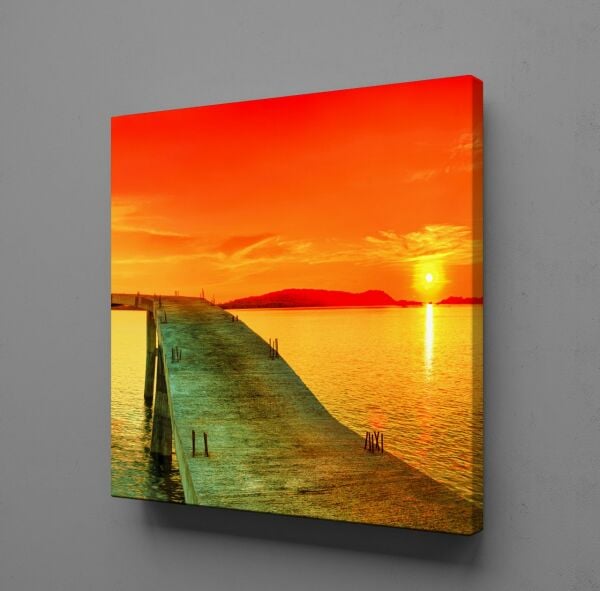 GÜNEŞ VE YOKUŞLU KÖPRÜ KANVAS TABLO