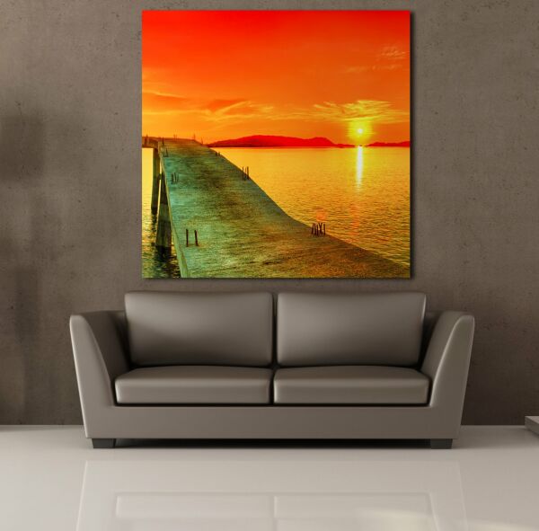 GÜNEŞ VE YOKUŞLU KÖPRÜ KANVAS TABLO
