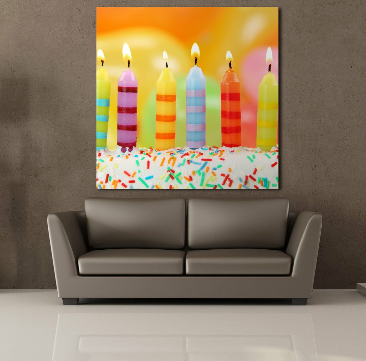 RENKLİ PASTA MUMLARI KANVAS TABLO