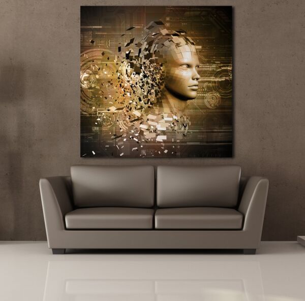 GOLD ROBOT KANVAS TABLO