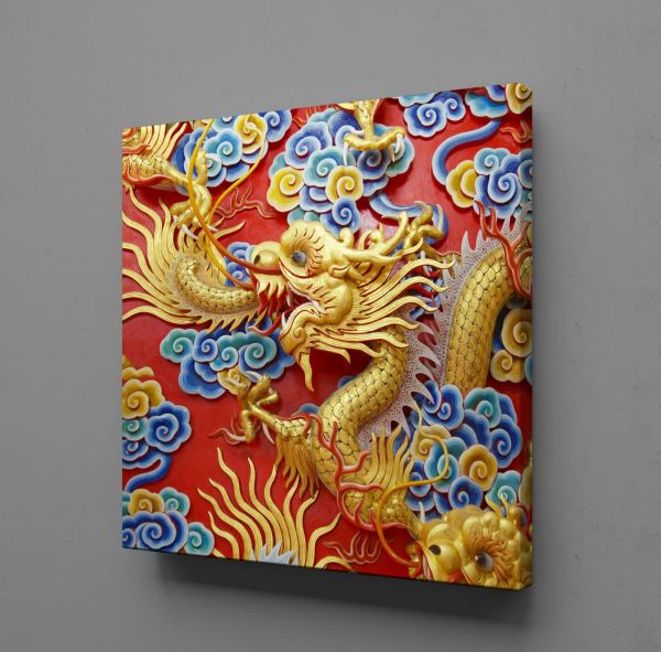 SARI EJDERHA KANVAS TABLO