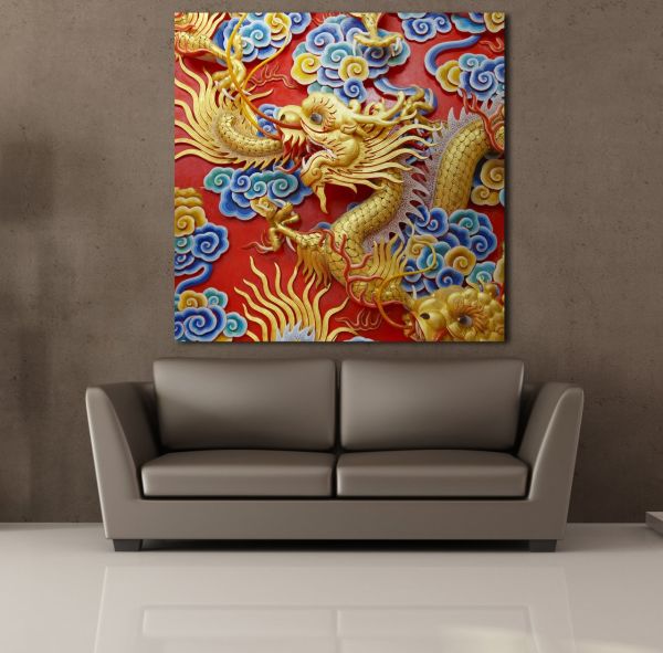 SARI EJDERHA KANVAS TABLO