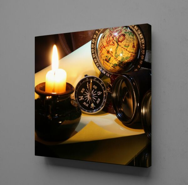 MUM IŞIĞINDAKİ YAZI KANVAS TABLO