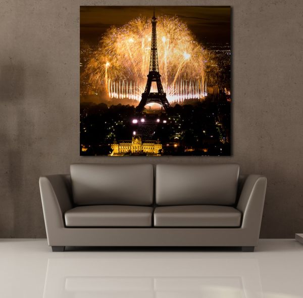 HAVAİ FİŞEKLE EYFEL KULESİ KANVAS TABLO
