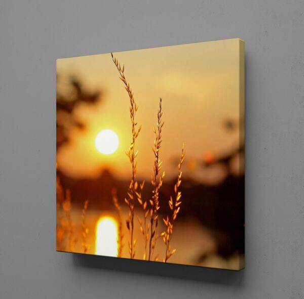 GÜN DOĞUŞU VE BATIŞI ÇİÇEKLER KANVAS TABLO