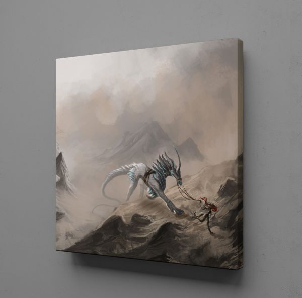 BEYAZ AT KANVAS TABLO