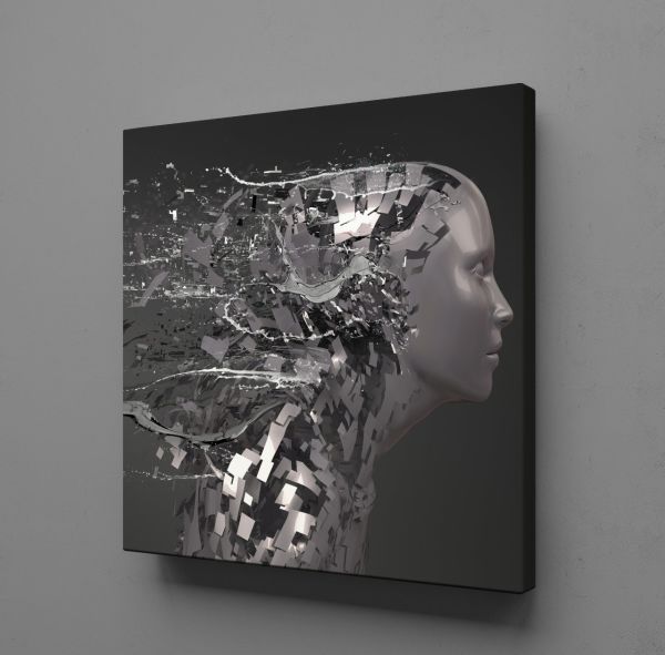 GRİ ROBOT KANVAS TABLO