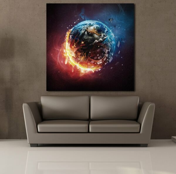 DÜNYA TEMALI KANVAS TABLO