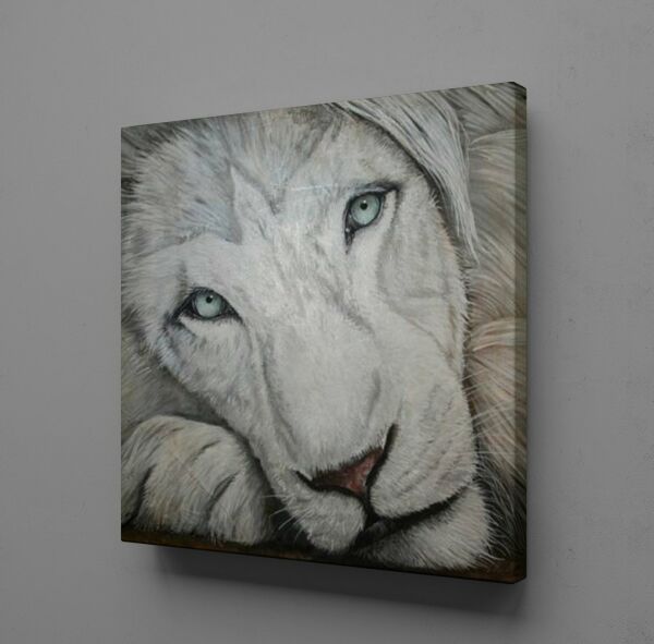 BEYAZ ASLAN KANVAS TABLO