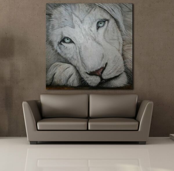 BEYAZ ASLAN KANVAS TABLO