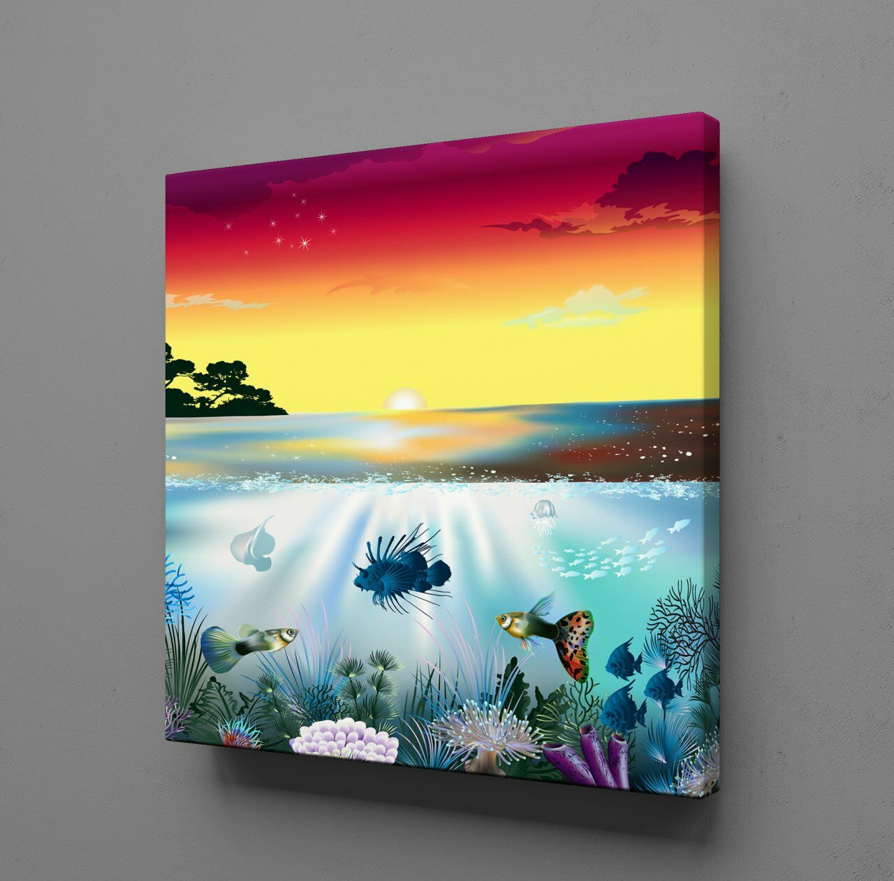 DENİZDE RENKLİ BALIKLAR KANVAS TABLO