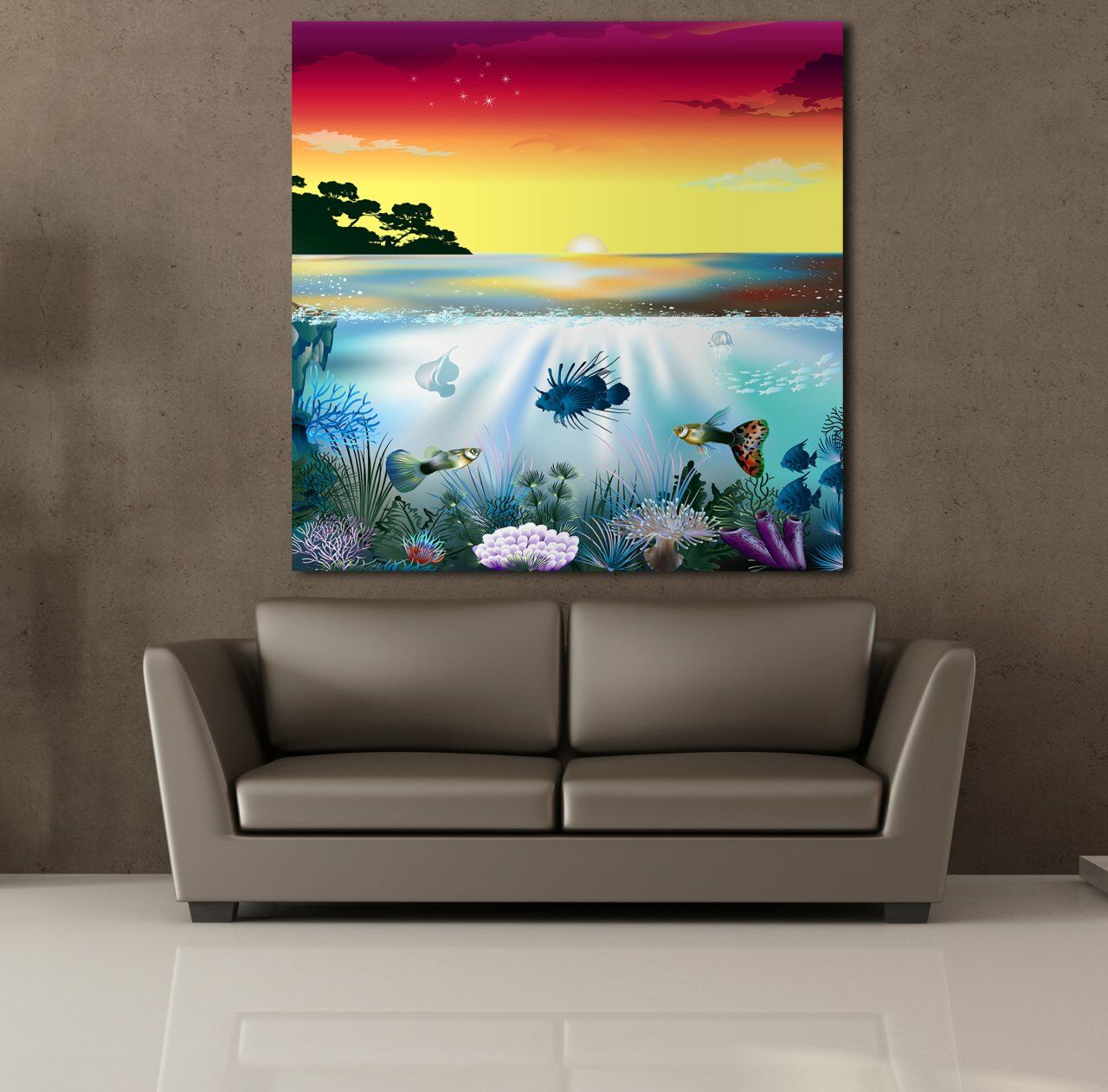 DENİZDE RENKLİ BALIKLAR KANVAS TABLO