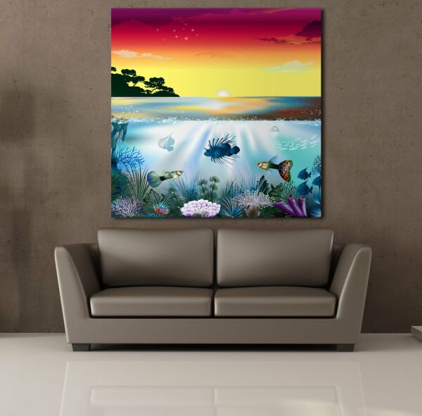 DENİZDE RENKLİ BALIKLAR KANVAS TABLO