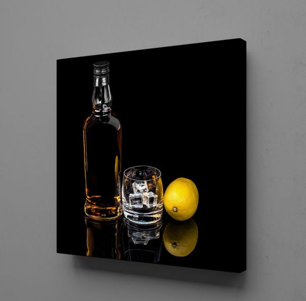 ŞİŞEDEKİ ALKOL KANVAS TABLO