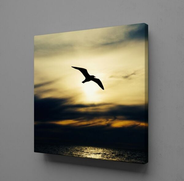 KUŞ VE DENİZ KANVAS TABLO