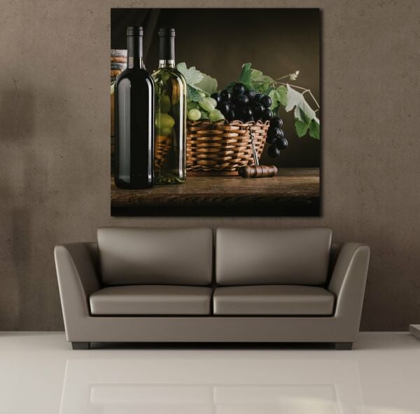 ŞARAPLAR VE ÜZÜM KANVAS TABLO