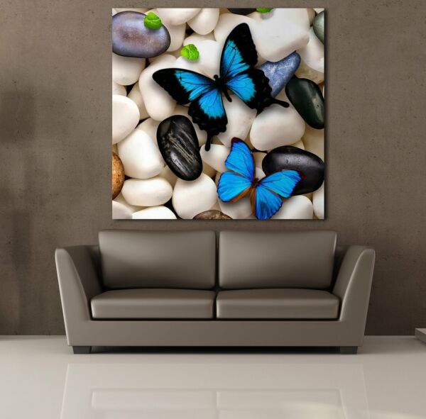 MAVİ KELEBEKLER KANVAS TABLO