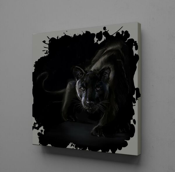 SİYAH ASLAN KANVAS TABLO