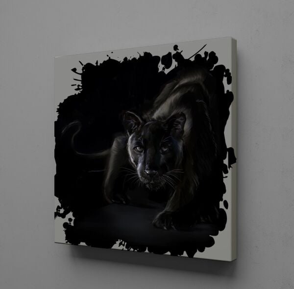 SİYAH ASLAN KANVAS TABLO