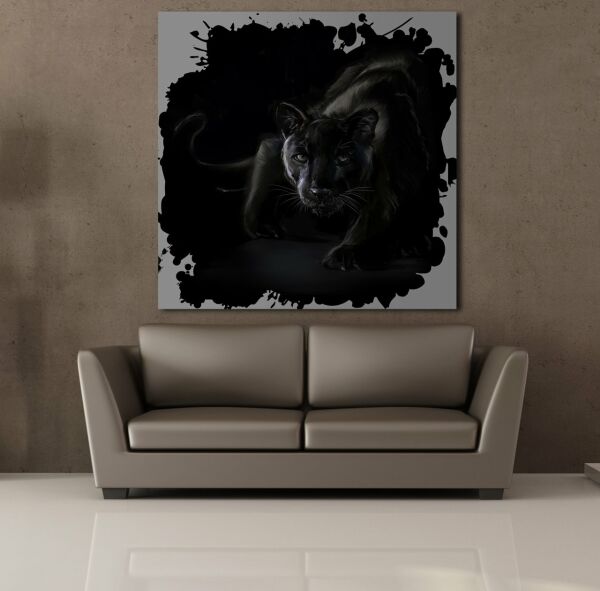 SİYAH ASLAN KANVAS TABLO