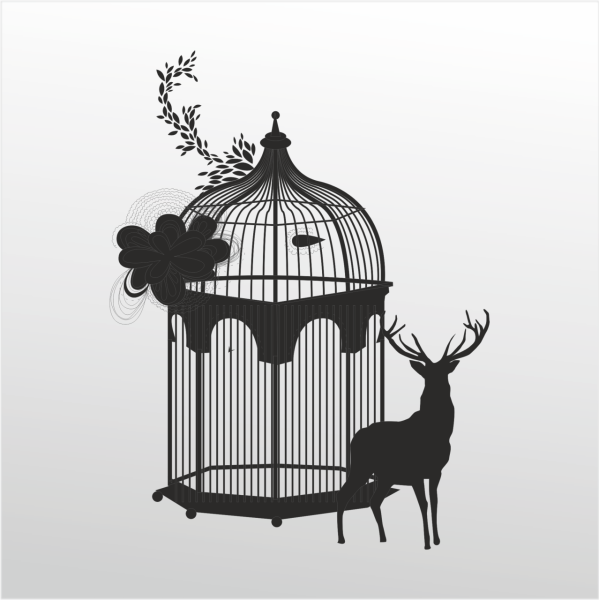 Folyo Sticker Kuş Kafesi