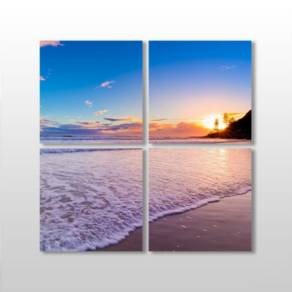 Gün Batımı Ve Kumsal Kanvas Tablo