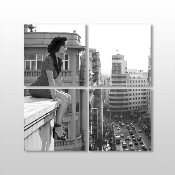 Siyah Beyaz Kadın Kanvas Tablo