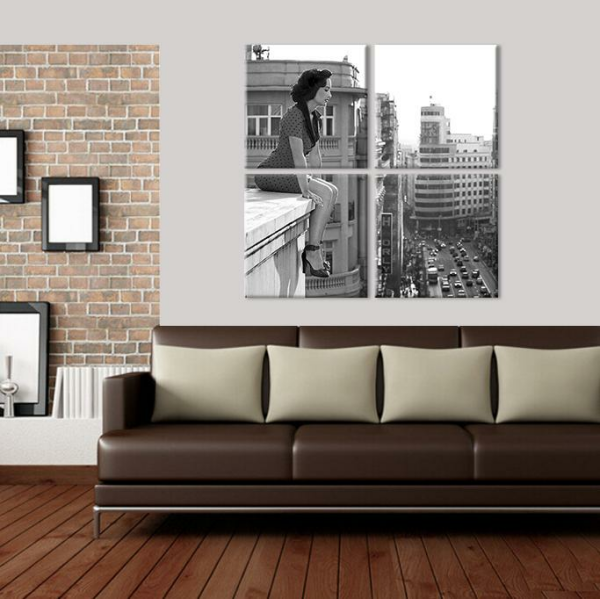 Siyah Beyaz Kadın Kanvas Tablo