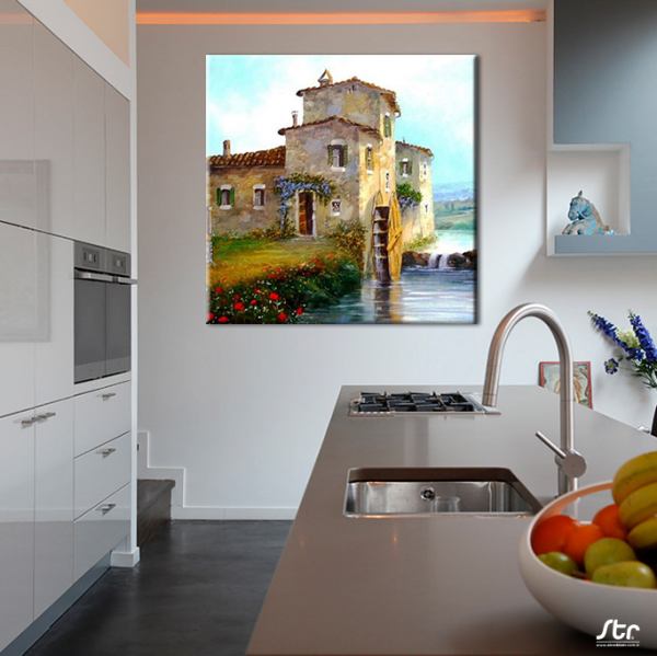 Değirmen Ve Akarsu Kanvas Tablo