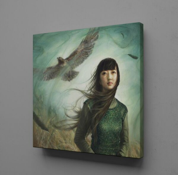 RÜZGARDA SAVRULAN KIZ KANVAS TABLO