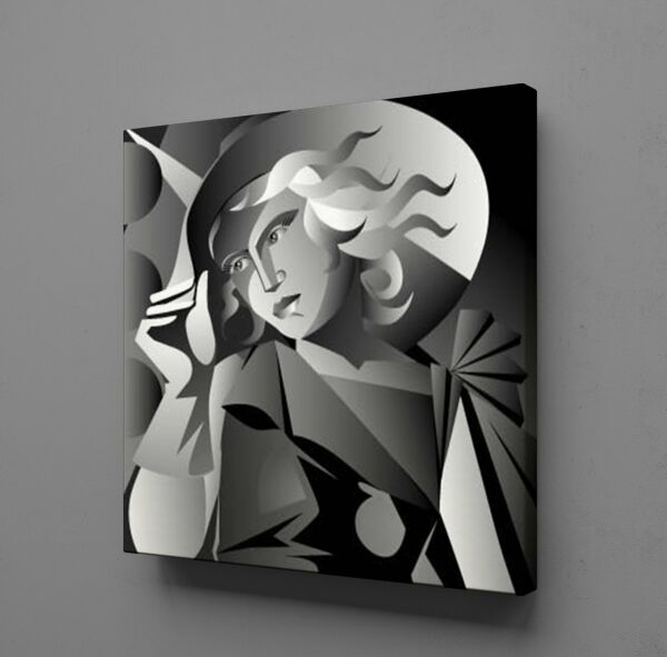 ŞAPKALI KADIN KANVAS TABLO