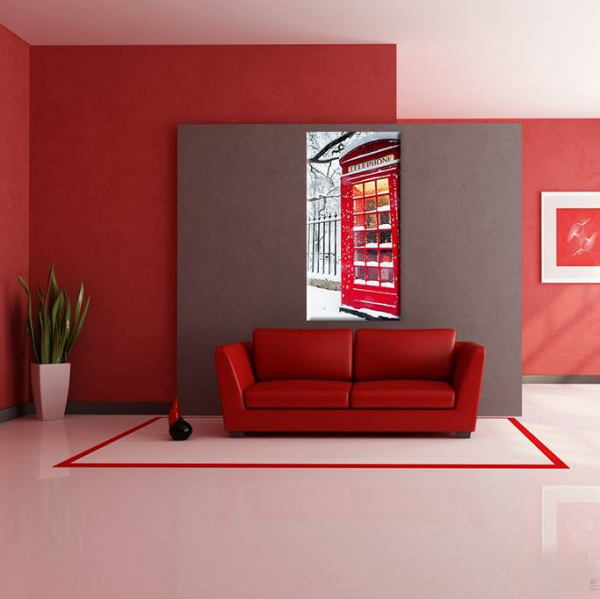 Kırmızı Telefon Kulübesi Kanvas Tablo