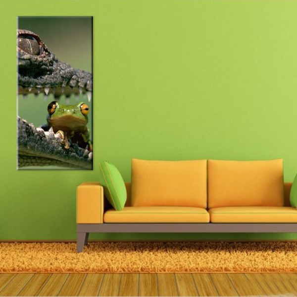 Timsah Ve Kurbağa Kanvas Tablo