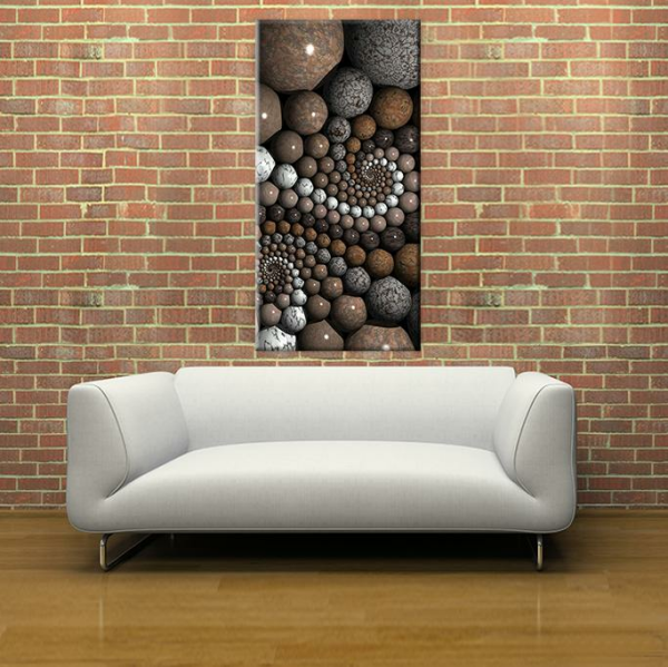Kahverengi Gri Taşlar Kanvas Tablo