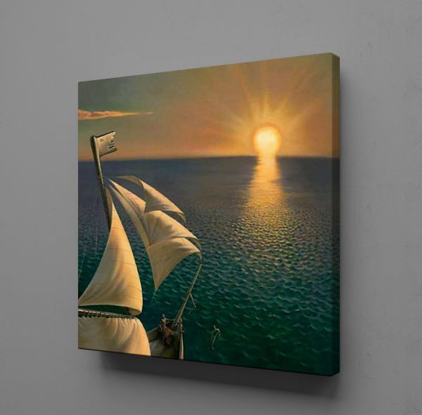GÜNEŞİN DENİZE YANSIMASI KANVAS TABLO