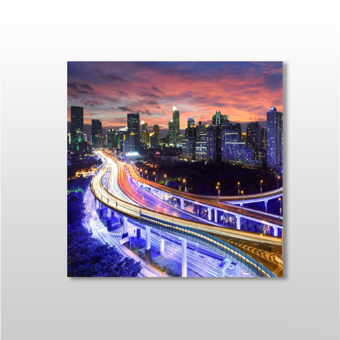 Şehir Renklendirilmiş  Kanvas Tablo