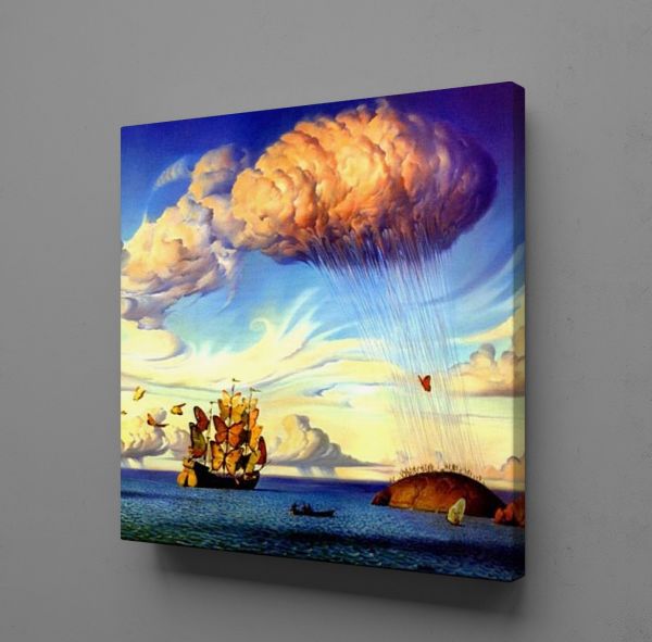 KELEBEKLER VE BULUT KANVAS TABLO