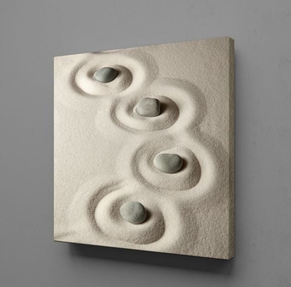 GRİ SPA TAŞLAR TEMALI KANVAS TABLO