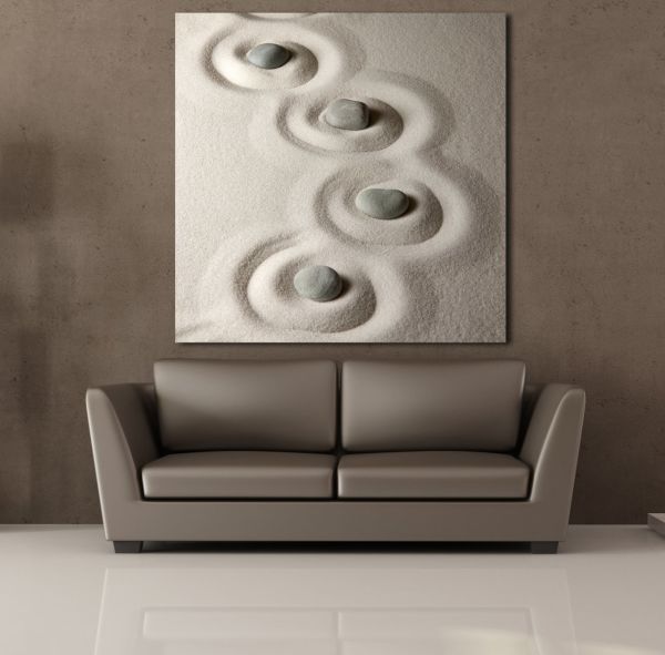 GRİ SPA TAŞLAR TEMALI KANVAS TABLO