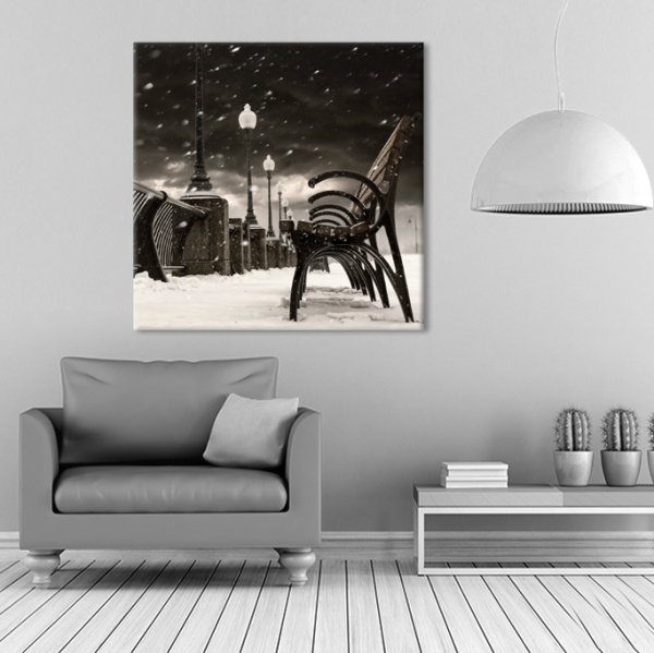 Bank Siyah Beyaz  Kanvas Tablo